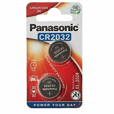 CR2032 Panasonic X2  Lithium Coin Cell 3V Battery Car Key Fobs Toys Remote • £2.69