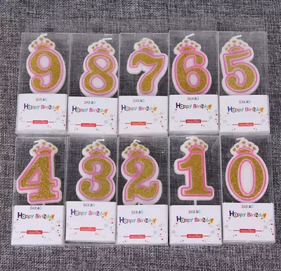 $5.95 • Buy New Princess Crown Number Birthday Candles 10 To Choose From Each