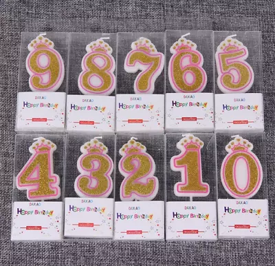 New Princess Crown Number Birthday Candles 10 To Choose From Each • $6.95