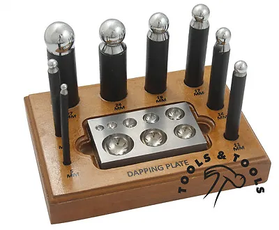 Complete 8- Piece Metal Forming Dapping Doming Punch And Block Set 5 Mm - 27 Mm • £44.99