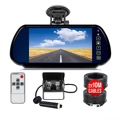 7  Rear View Mirror Monitor Reversing Sony CCD HD Camera For Van Motorhome + 20m • £74.88