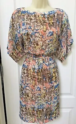 New Directions 4 Woman's Blue Peach Yellow White Career Dress  • $20.99