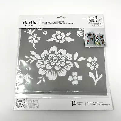 Martha Stewart Laser-Cut Layering Floral Stencil 14 Designs On 2 Sheets • $6.97