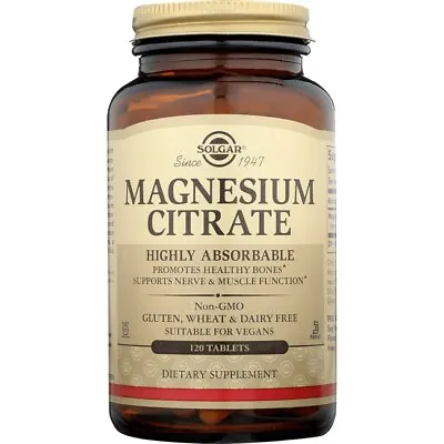 Solgar Magnesium Citrate 400 Mg 120 Tabs • $20.01