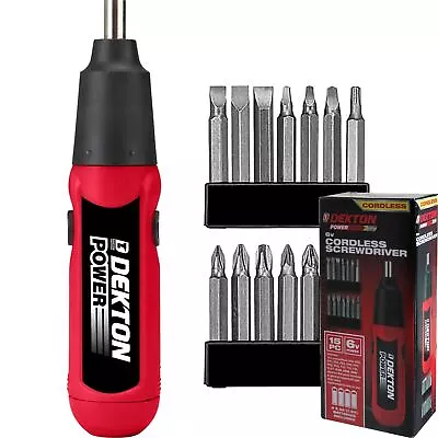 Dekton 6v Cordless Drill Electric Screwdriver Drill Aa Battery 15pc With Bits • £11.89