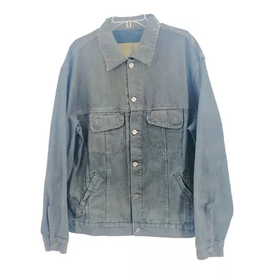 Resistance Philosophy Denim Jacket Distressed Faded Blue Grey Cotton  Men XL • $20