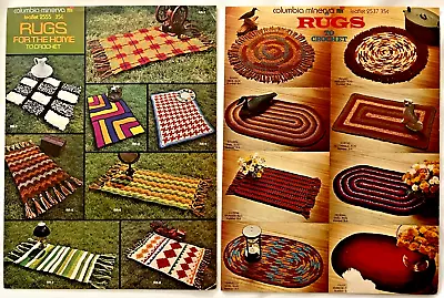 Vintage Rugs For The Home & Rugs To Crochet Patterns Books Round Oval Rectangle • $17.91