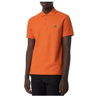 NEW $290 Burberry Men Densford Orange Crest Polo Tee Shirt Size XXL /2XL • $199.98