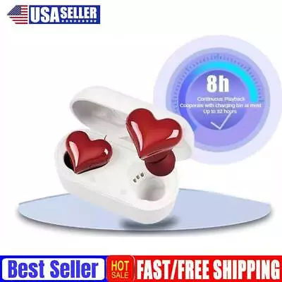 Wireless Bluetooth Headphones Heart Shaped Earphones Earbuds Woman Girl Gift ✨ • $2.99