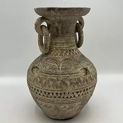 Aztec Beautiful Pottery Vase With Dangle Chain 10” Tall  • $34.99