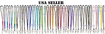 Rhinestone Bling Crystal Lanyard For ID Badge With Key Holder & Lobster Clasp • $3.95