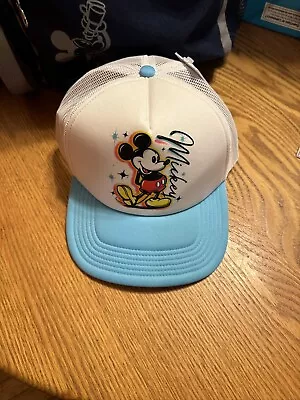 Mickey Mouse Hat Neff Trucker Cap Adult Air Brushed Style Adjustable White NEW • $19.99