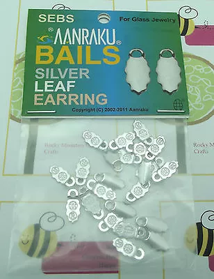 SILVER Plated Earring Bails For FUSED GLASS JEWELRY 24 12 Pairs Glue-On Aanraku • $12.48