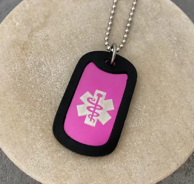 SAMPLE SALE Type 1 Diabetes Medical Alert Necklace Dog Tag Army Style Ladies 086 • £8.95