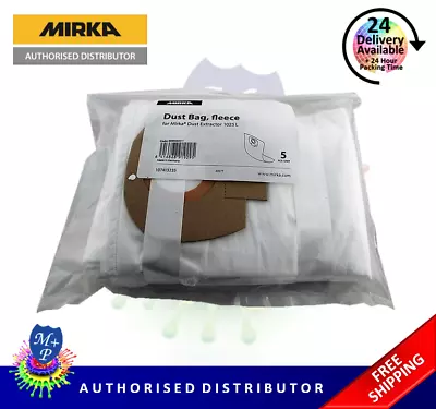 Mirka Dust Bag Fleece For DE 1025 L Vacuum - 5 Pack - 8999000211 - Genuine Mirka • $32.82