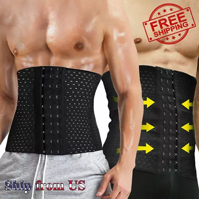 Men's Waist Trainer Body Shaper Tummy Control Belt Belly Fat Burner Slim Cincher • $9.99