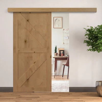 £58.99 • Buy Sliding Barn Door Kit Hardware Track Closet Set For Single Wood Door 6.5FT/200cm