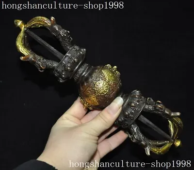 Tibet Ancient Buddhism Bronze Gilt Vajra Dorje Phurpa Exorcism Talisman Faqi • $123.25