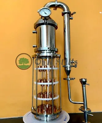 6  Glass Alcohol Moonshine Still Flute Column With Copper Bubble Plate For Sale • $878.65