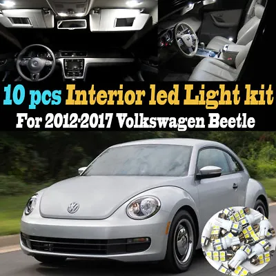 10Pc Super White Car Interior LED Light Bulb Kit Package For 12-17 VW Beetle • $12.41