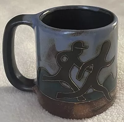 New MARA Mexico Studio Art Pottery 16 Oz Coffee Mug Runners Design • $18