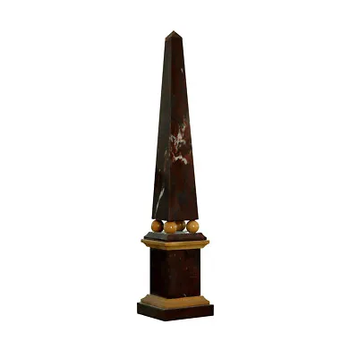 Obelisk Classic IN Marble Red With Balls Yellow Sienna H • $389.75