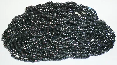 Czech Glass  Metallic Hematite Gray Partial Hank Antique Vintage Beads NOS • $6.50