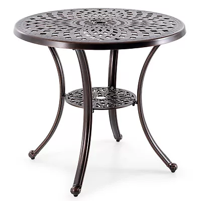 79 Cm Diameter Round Table Garden Patio Cast Aluminum Table Dining Bistro Table • £99.95