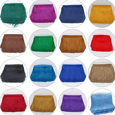 10 Metres 15cm Braid Trim Tassel Fringe Lace DIY Craft Decor Costume 18 Colours • $39
