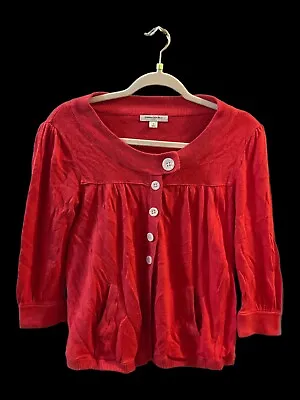 $13 • Buy Women’s Banana Republic Red Orange Knit Cashmere Cardigan Sweater US Size S