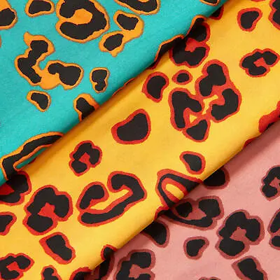 Clouded Leopard Crepe De Chine Print Fabric Sheer Polyester 57  By The Yard • £6.74