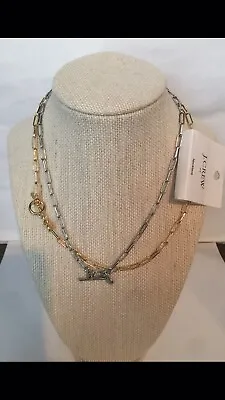 J. Crew T-Bar Paper Clip Link Chain Necklace Silver Or Gold NWT • $18.50