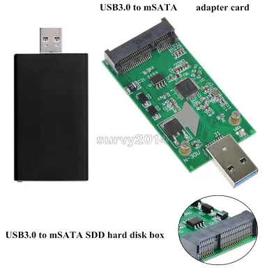 USB 3.0 To MSATA SSD Mini PCIE External Converter Data Adapter Hard Disk Case • $7.22