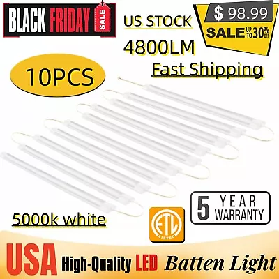 10 PACK 4FT LED SHOP LIGHT 5500K Daylight Fixture LED Ceiling Lights Garage Lamp • $96.39