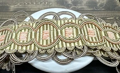 Vtg Woven Braid Upholstery Coral Trim Sewing Notions Clothing Belt Loop Ribbon • $14.55