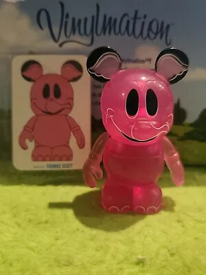 DISNEY Vinylmation 3  Park Set 1 Animation Chaser Clear Pink Elephant With Card • $13.99