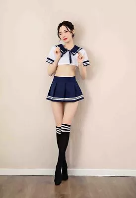 Sexy Womens Naughty School Girl Cosplay Sailor Outfit Fancy Dress Costume • £12.99