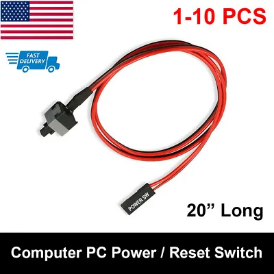 1-10 PCS 20  PC ATX Motherboard Power Switch Reset Button ON/OFF Cable Wire BTC • $12.99