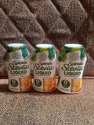 Lot Of 3 Splenda Stevia Liquid Zero Calorie Sweetener Keto 1.68 Oz Each New 8/24 • $16.99