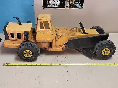 Vintage   1970's  Mighty Tonka Road Grader With Wings Pressed Steel - ALL ORIG • $109.95