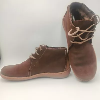 Camper Mens Brown Suede Leather Fur Lined Chukka Ankle Mid Lace Up Boots - UK 11 • £50