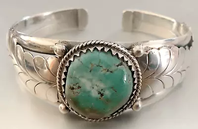 Vintage Native American Turquoise & Silver Bracelet; 38.3 Grams • $179.95