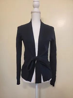 J. Crew 100% Cashmere Navy Open Front Wrap Cardigan Size S Cozy Warm • $20