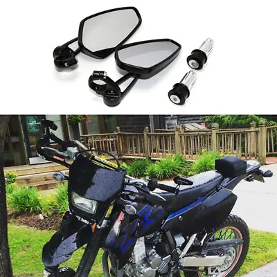 Motorcycle Bar End Mirrors Black For Suzuki DRZ400 E S SM DRZ DR 650SE 400 250 • $27.58