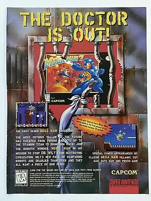 1995 Mega Man 7 SNES Super Nintendo Vintage Promo Poster/Print Ad 20x26cm GMR • $24.50