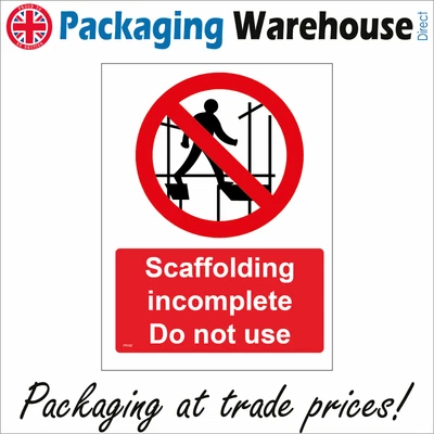 £38.96 • Buy Pr182 Scaffolding Incomplete Do Not Use Sign Construction Building Workplace