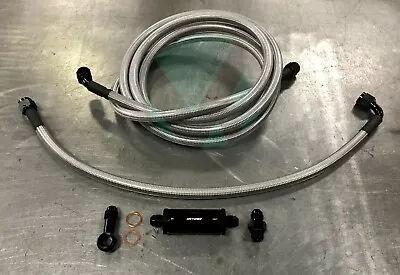 92-95 Honda Civic Tucked Stainless Steel Fuel Feed Line -6 Silver K Tuned Fuel • $219.95
