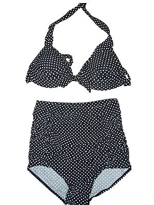 Retro Vintage Pin Up High Waisted Black Polka Bikini Sets  • $7.99