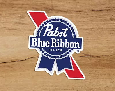 PBR Pabst Blue Ribbon Beer Logo Premium Vinyl Sticker Decal 3x2.5 In G01 • $4.69