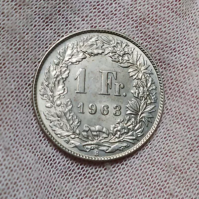 1963-B Switzerland 1 Franc AU/UNC - Sharp Silver Coin! - Helvetia • $13.35